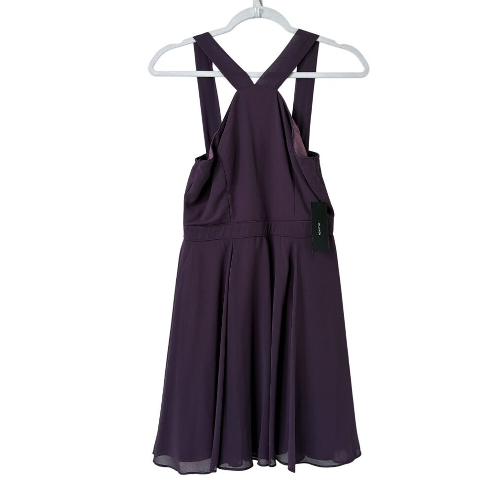Lulus Forevermore Dusty Purple Skater Dress Size S Short Mini Halter Formal‎ NWT